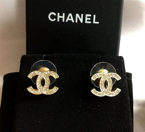 chanel heart shaped diamond earrings|authentic chanel logo stud earrings.